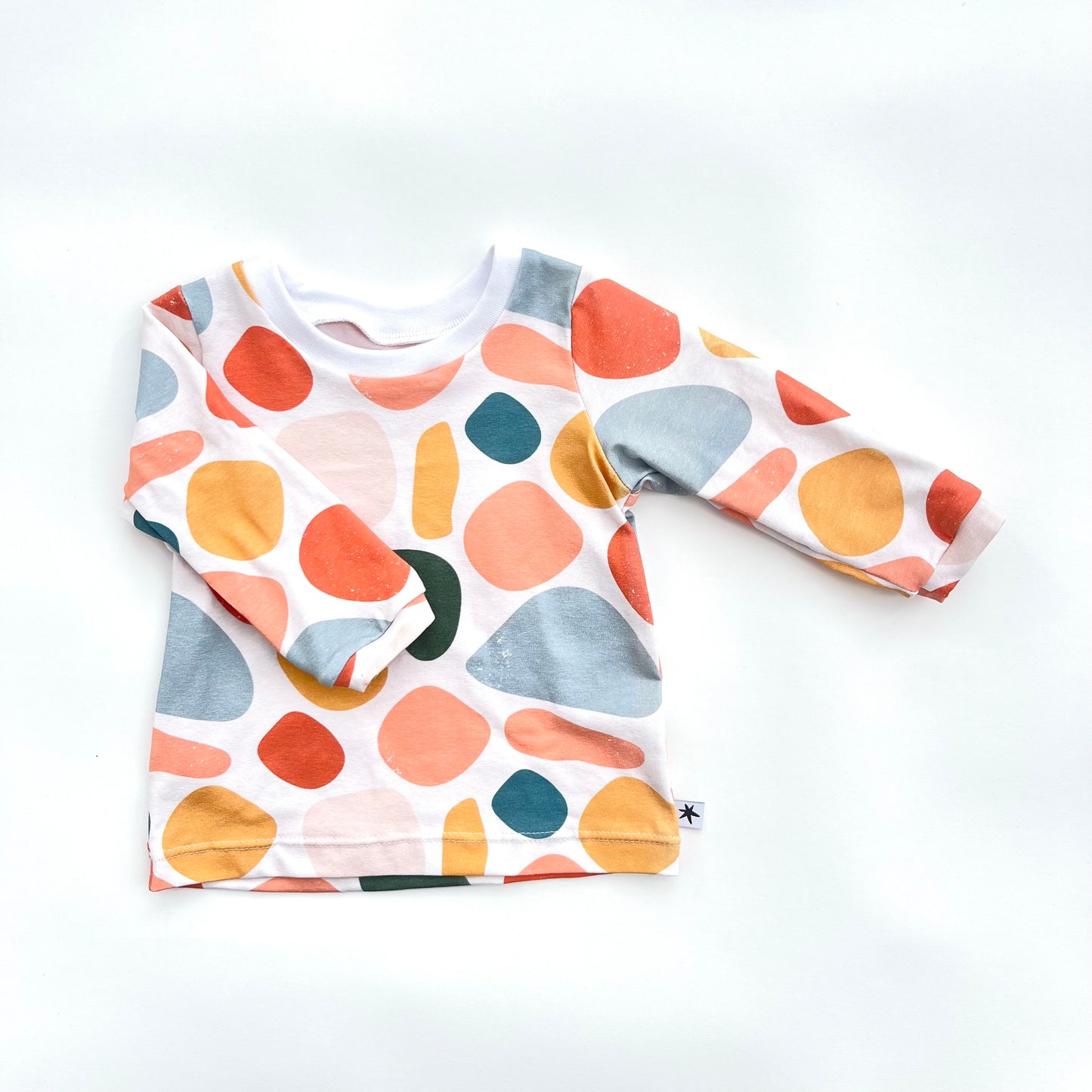 Long sleeve children’s abstract print t-shirt unisex