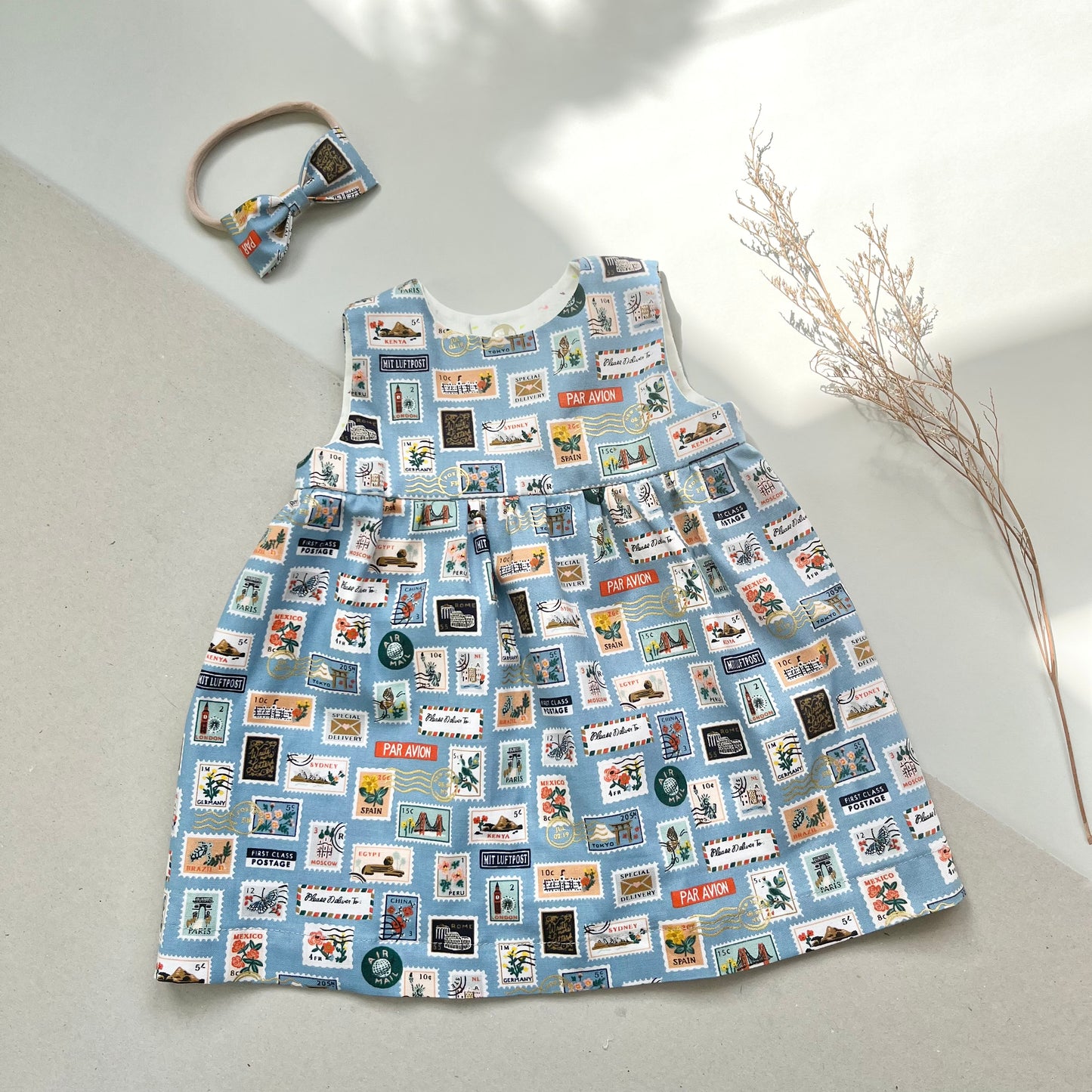 WORLD TRAVELLER DRESS in SKY