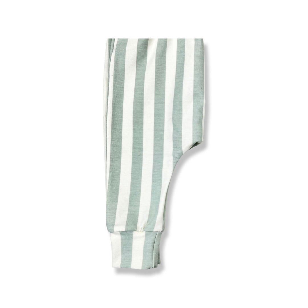 SEA FOAM STRIPE HAREM LEGGINGS - Emma Neale Handmade
