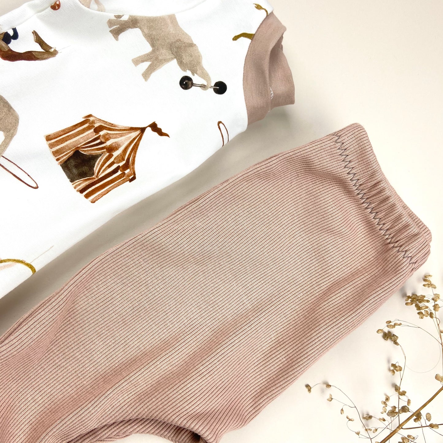 RIBBED TRUFFLE HAREM LEGGINGS - Emma Neale Handmade