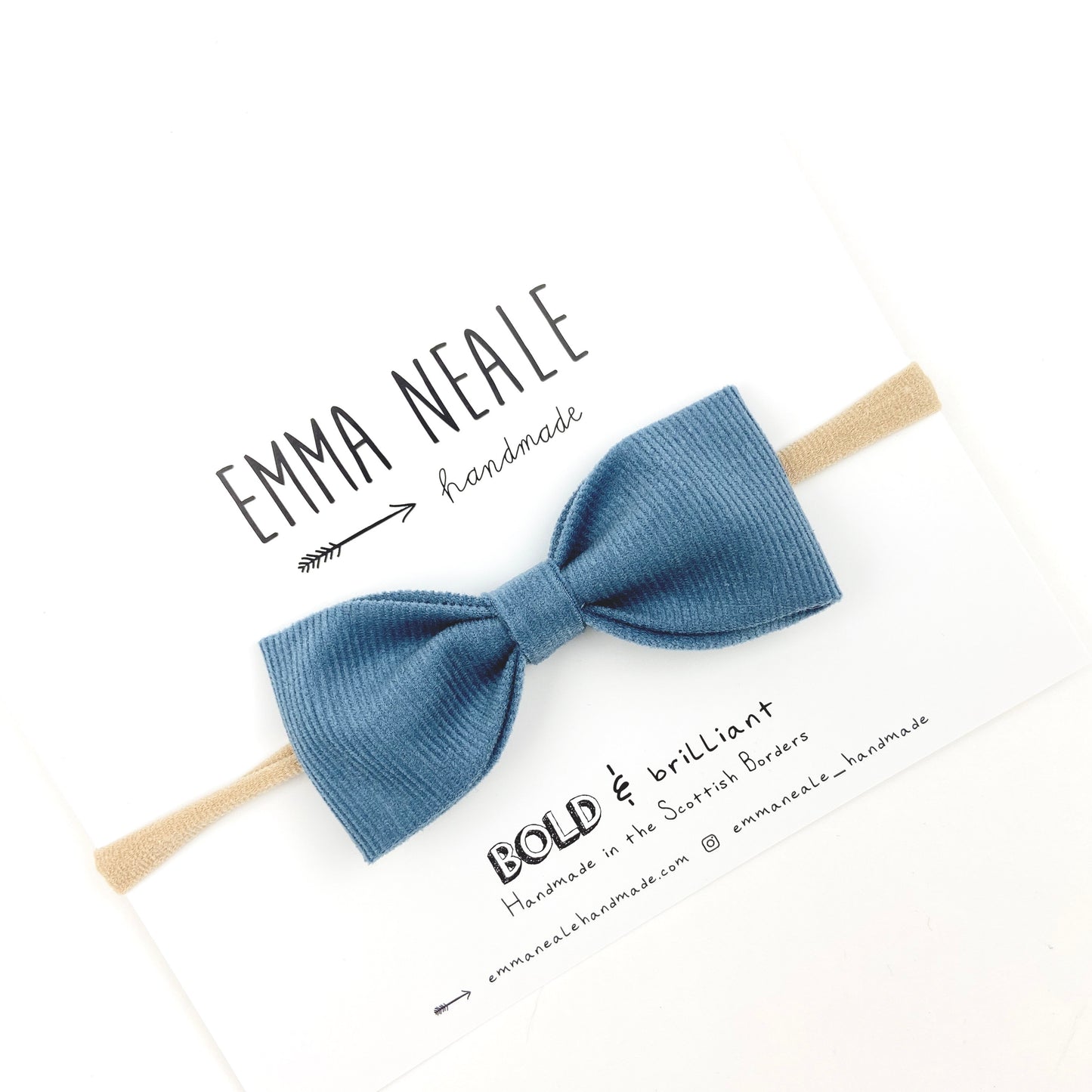 Blueberry Ruby Bow Headband - Emma Neale Handmade