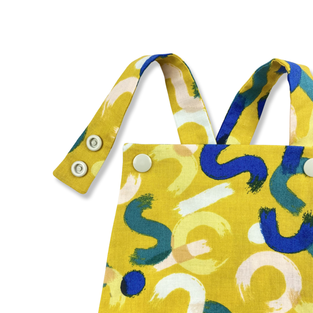 MUSTARD BRUSHSTROKE ROMPER - Emma Neale Handmade