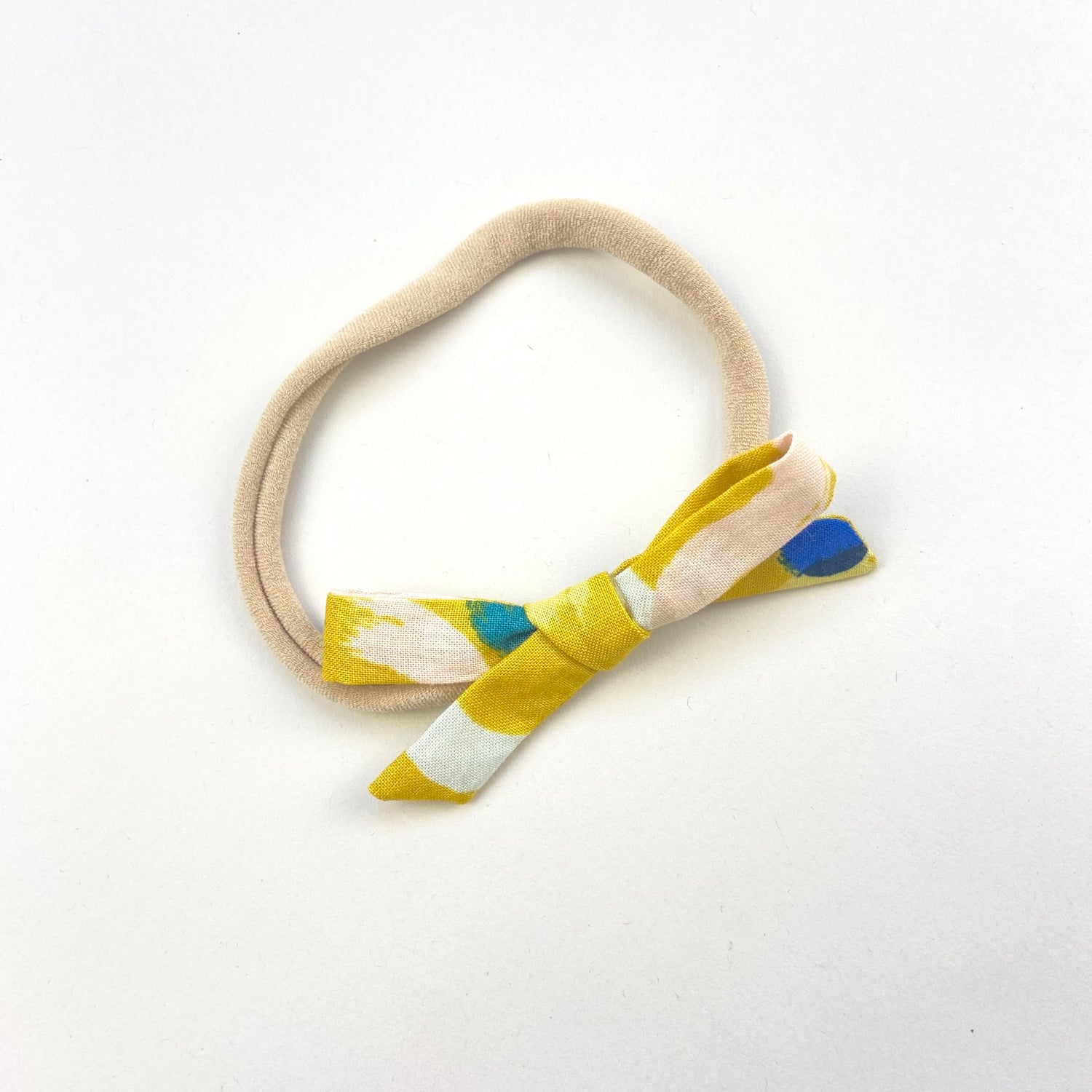 MUSTARD BRUSHSTROKE ORLA BOW HEADBAND - Emma Neale Handmade