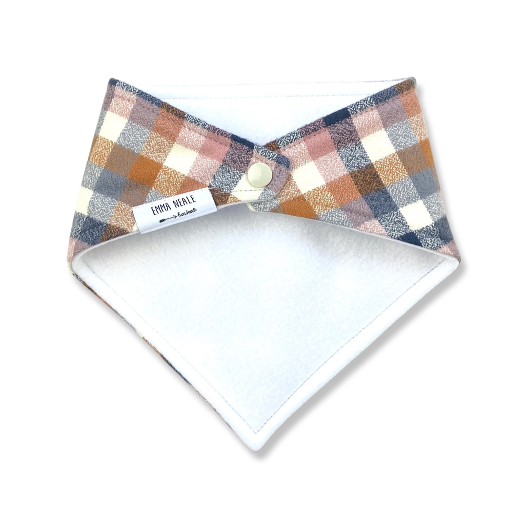 NUTMEG CHECK BANDANA BIB - Emma Neale Handmade