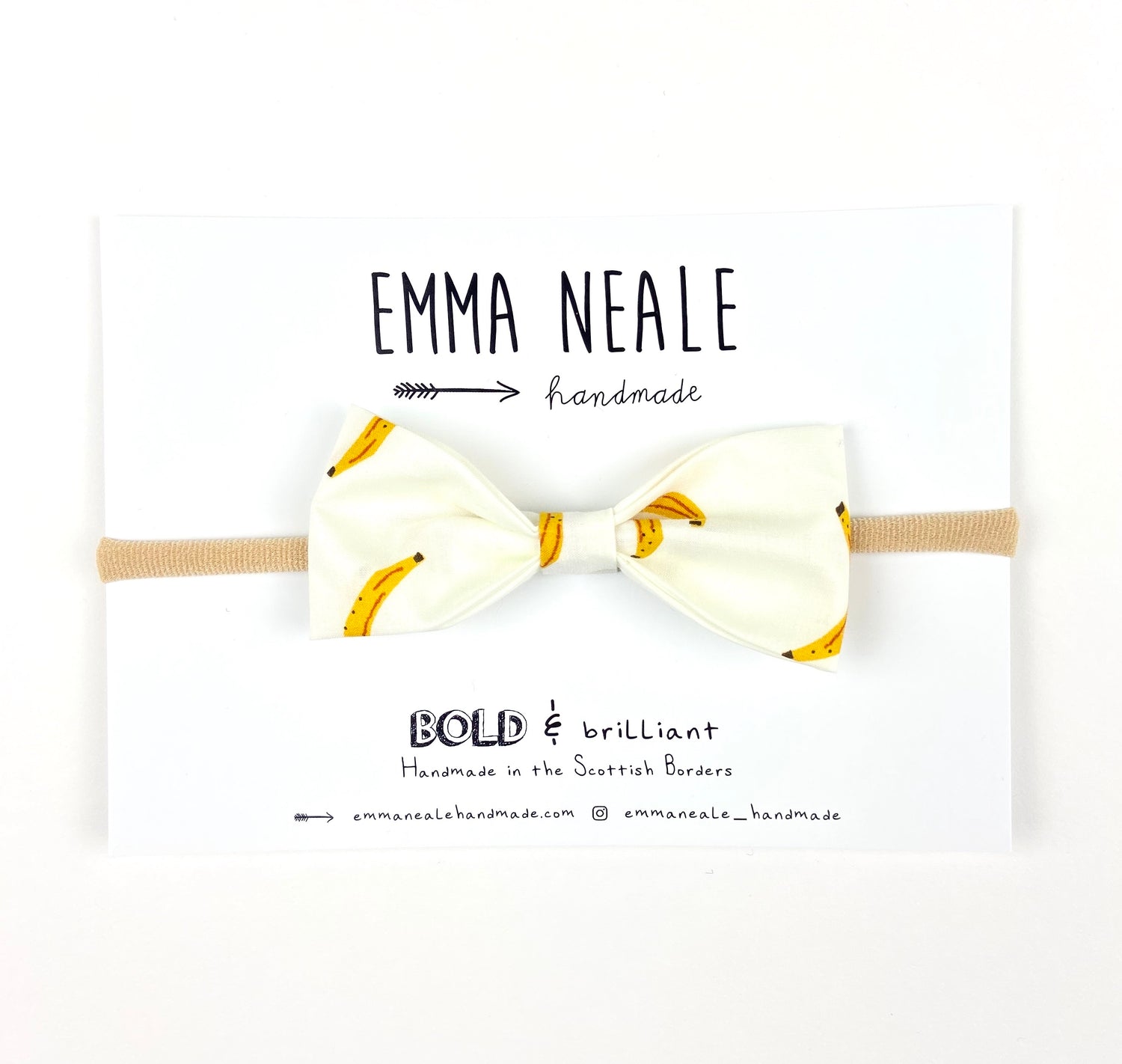 BANANA RUBY BOW HEADBAND - Emma Neale Handmade