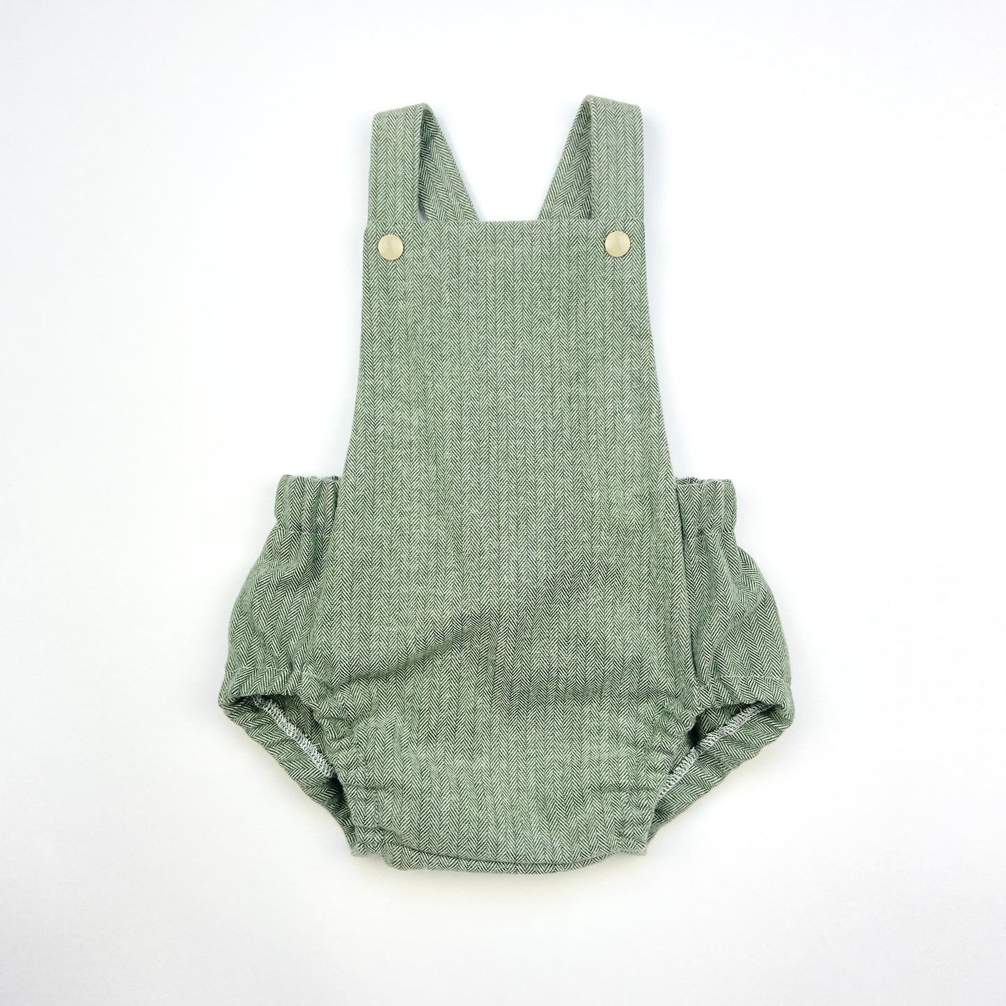 BASIL HERRINGBONE SHORT ROMPRER - Emma Neale Handmade