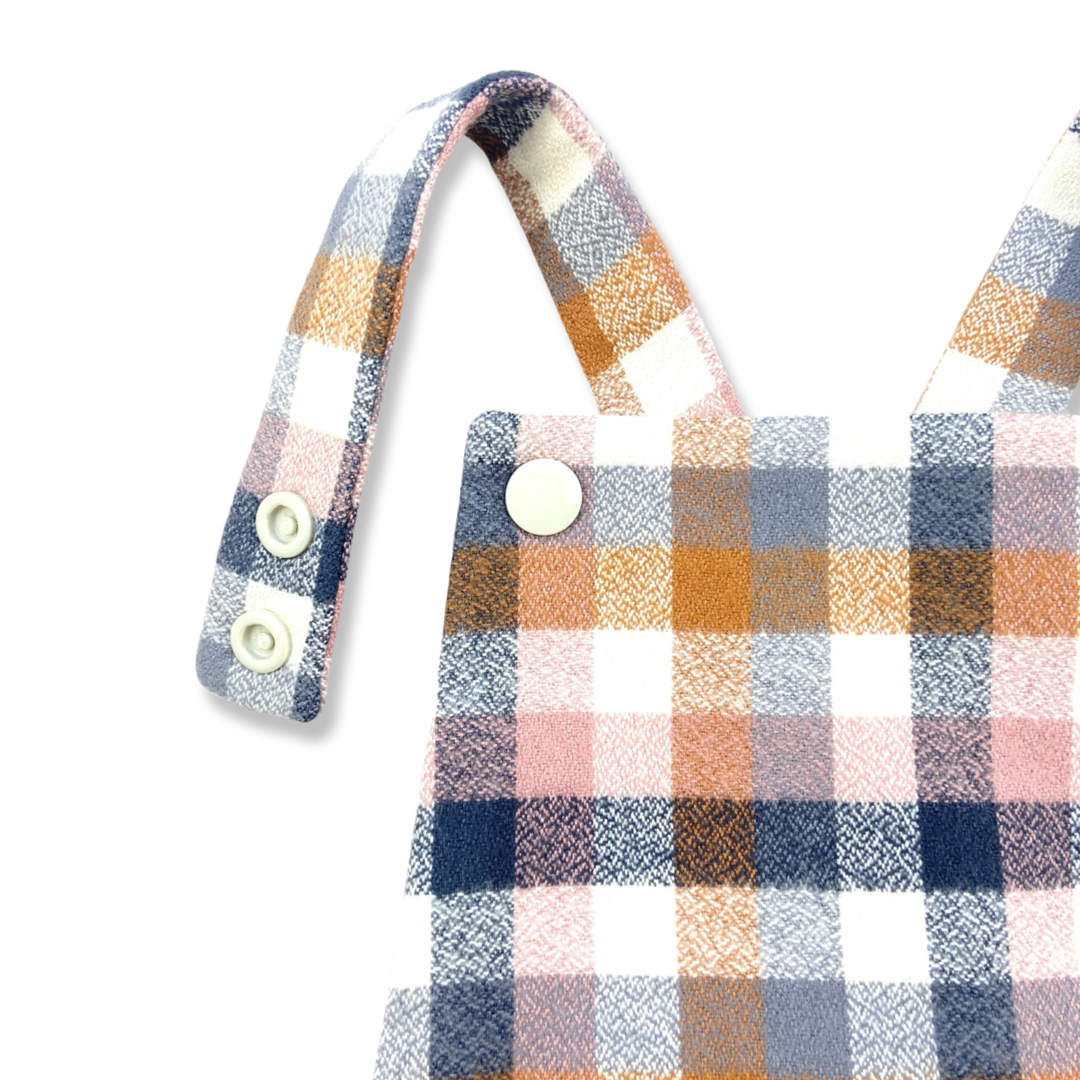 Nutmeg Check Short Romper - Emma Neale Handmade