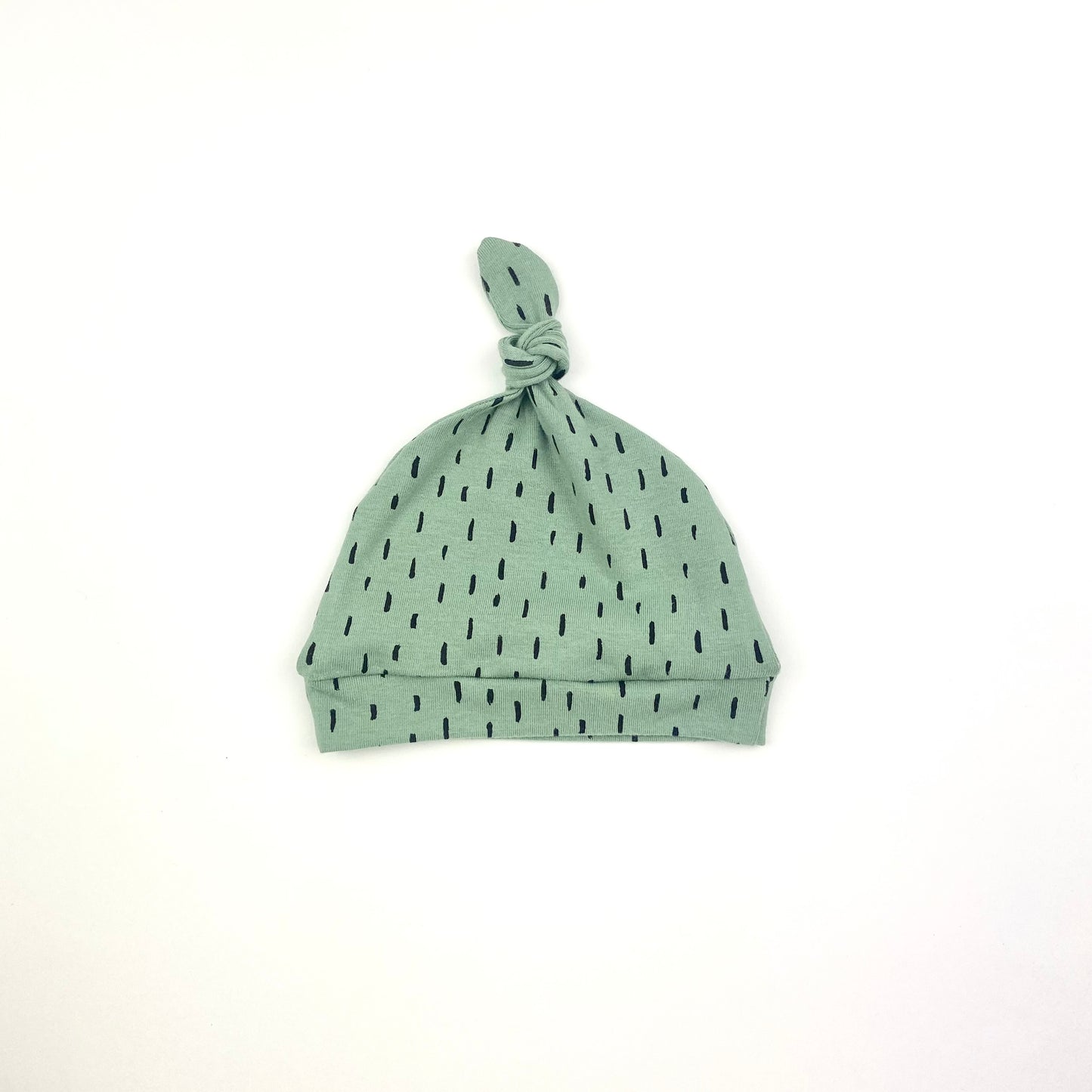 GREEN DASH KNOTTED HAT - Emma Neale Handmade
