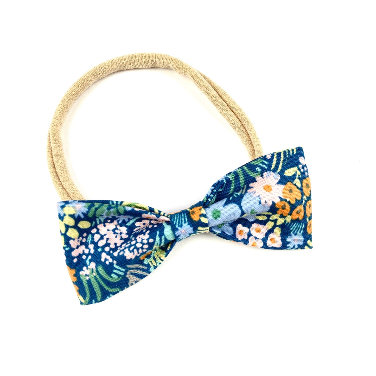 Blue Meadow Ruby Bow Headband - Emma Neale Handmade