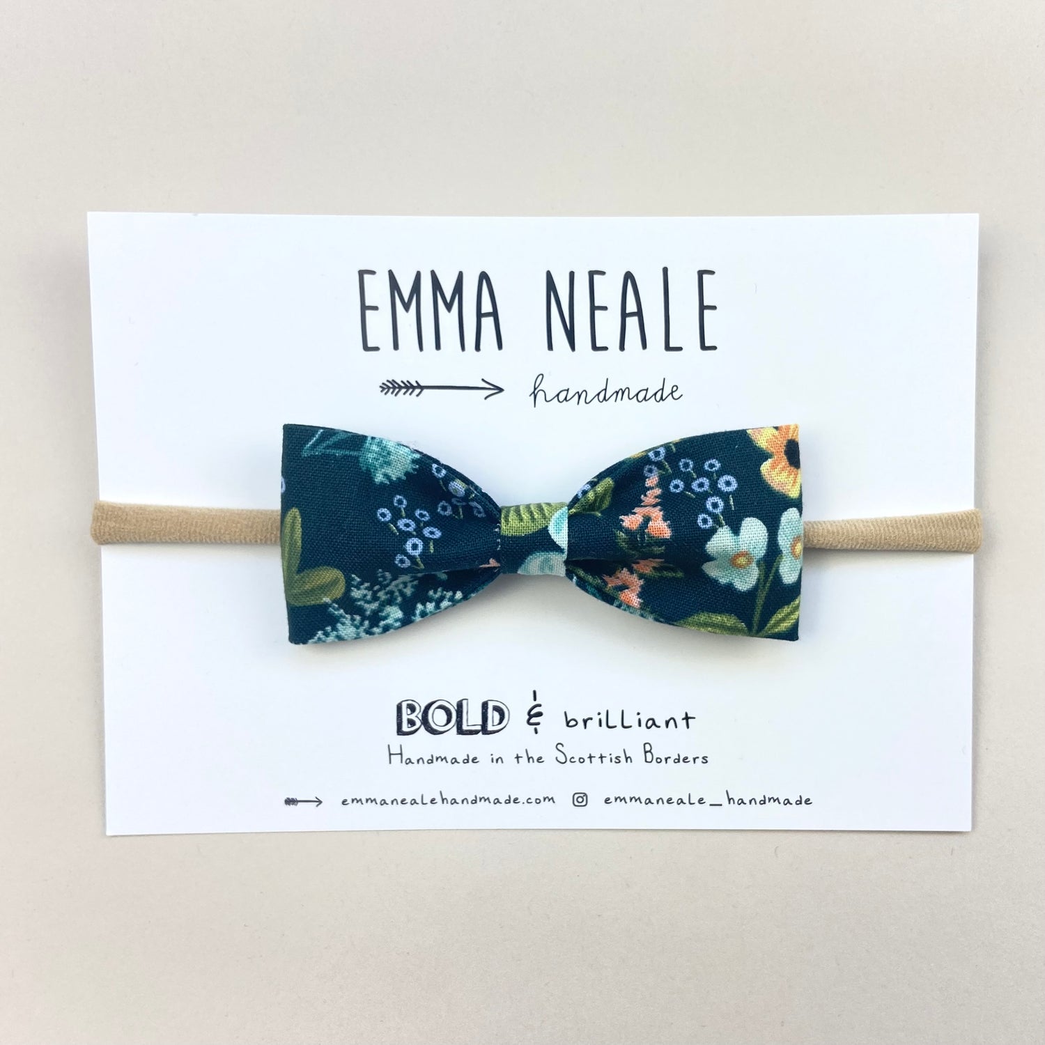 TWILIGHT HERB GARDEN RUBY BOW HEADBAND - Emma Neale Handmade