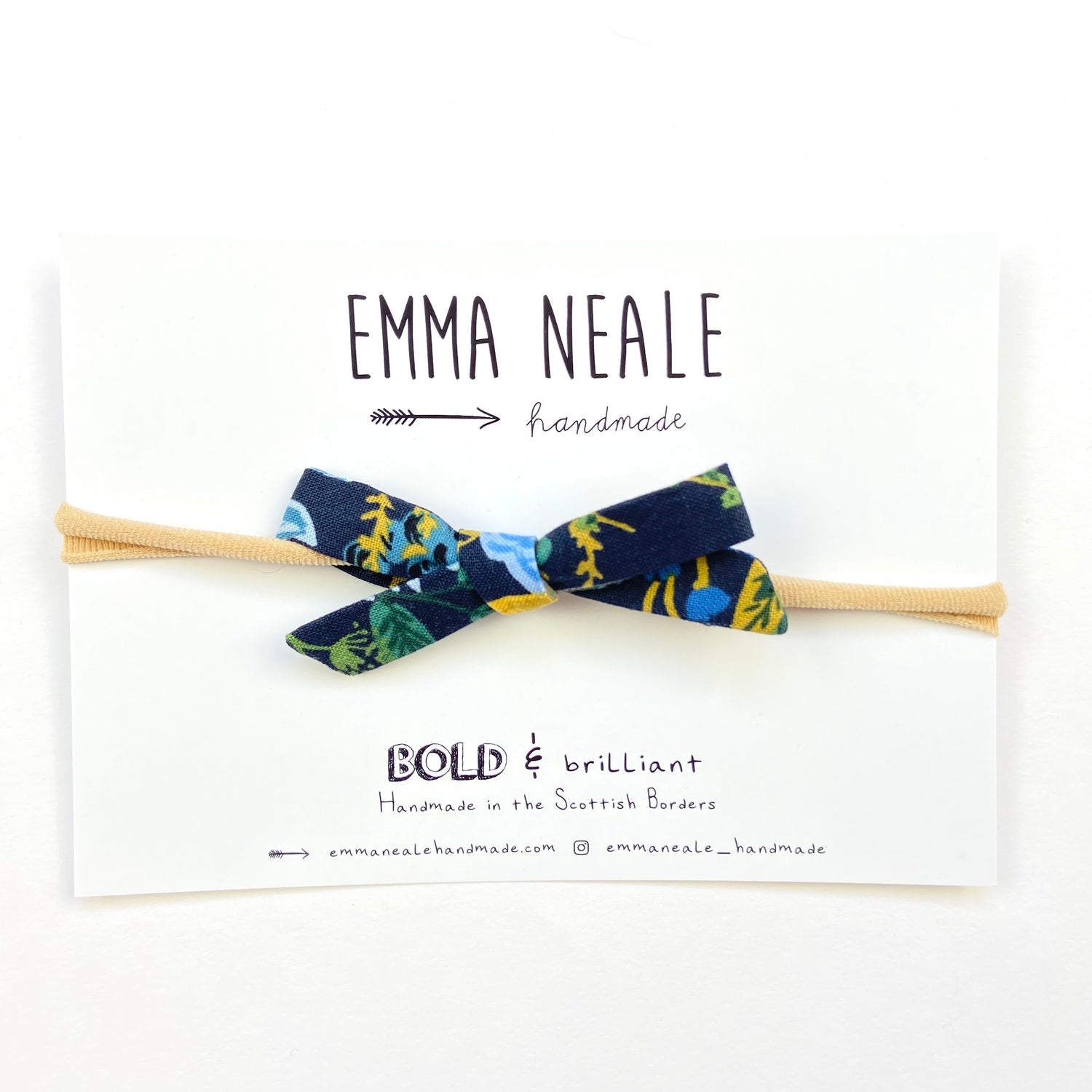 Floral Vines Orla Bow Headband - Emma Neale Handmade