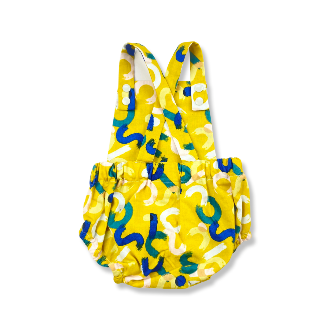 MUSTARD BRUSHSTROKE ROMPER - Emma Neale Handmade