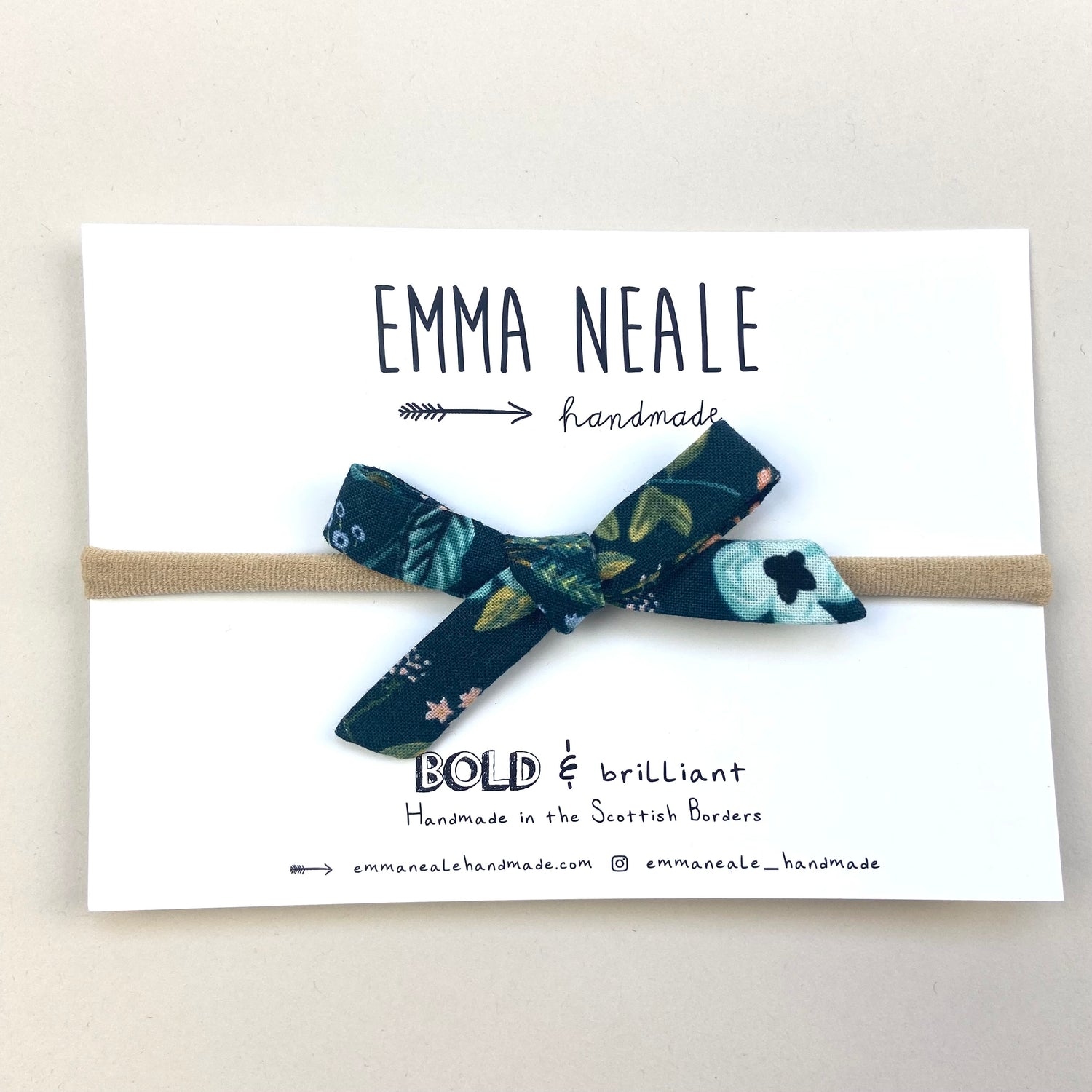 TWILIGHT HERB GARDEN ORLA BOW HEADBAND - Emma Neale Handmade