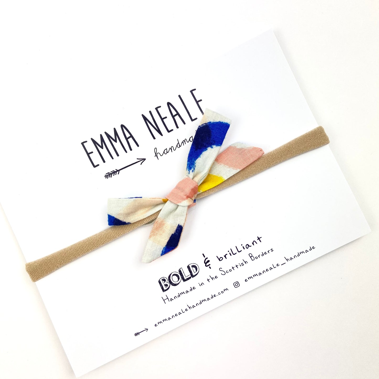 Brushstroke Orla Bow Headband - Emma Neale Handmade