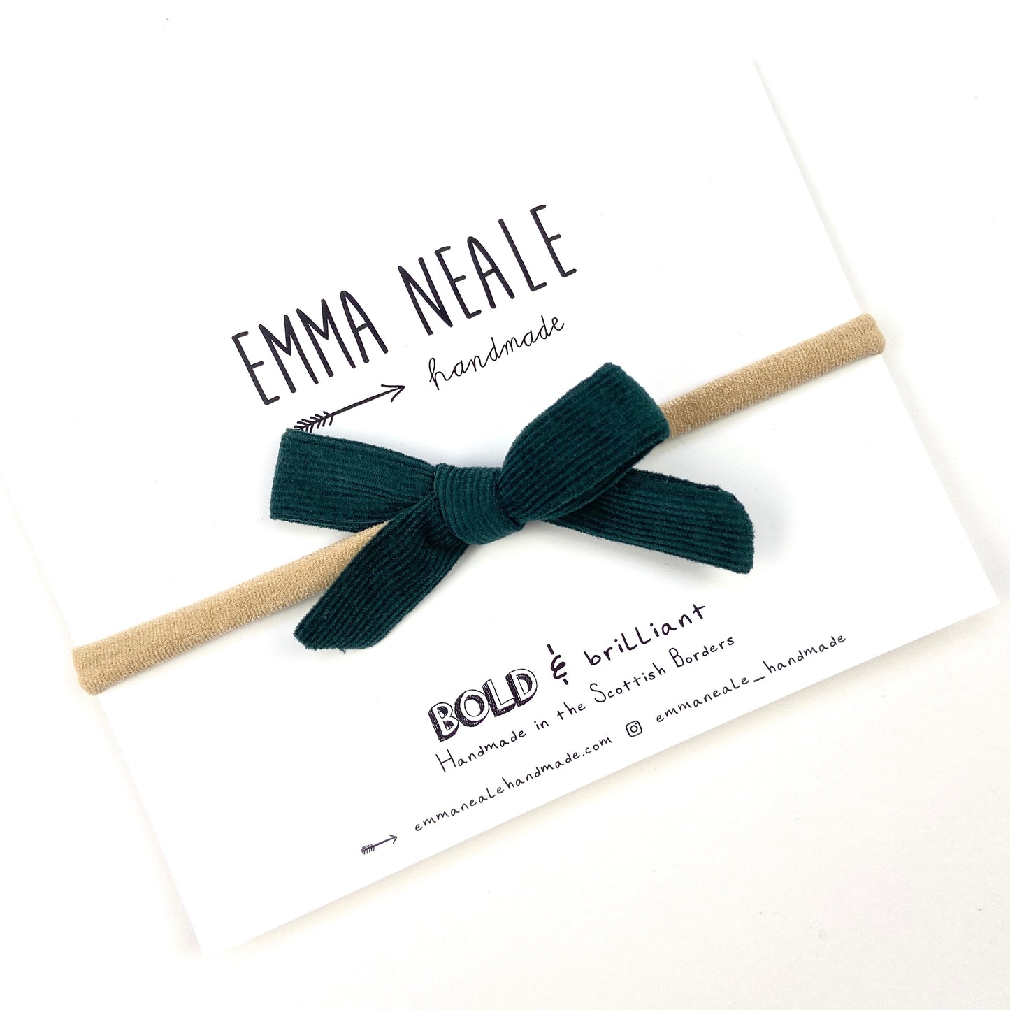 Moss Orla Bow Headband - Emma Neale Handmade