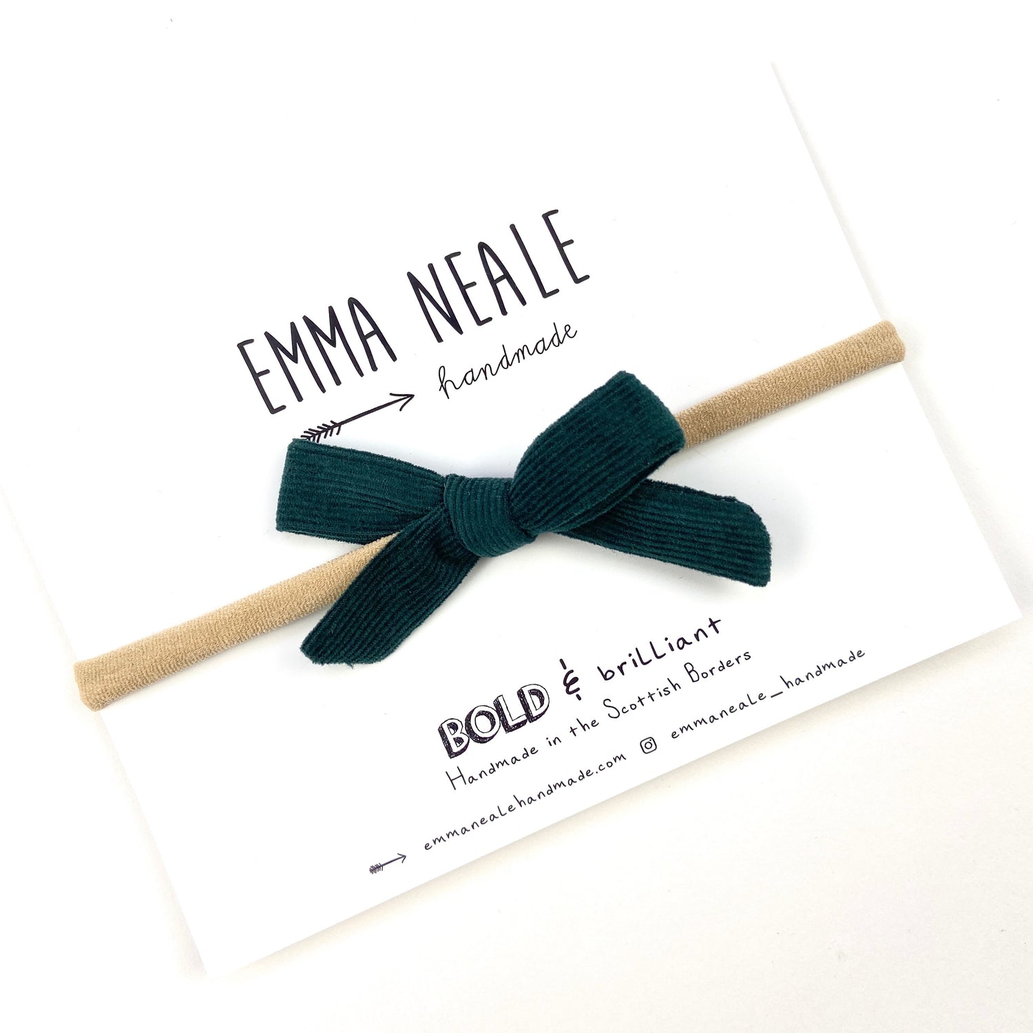 Moss Orla Bow Headband - Emma Neale Handmade