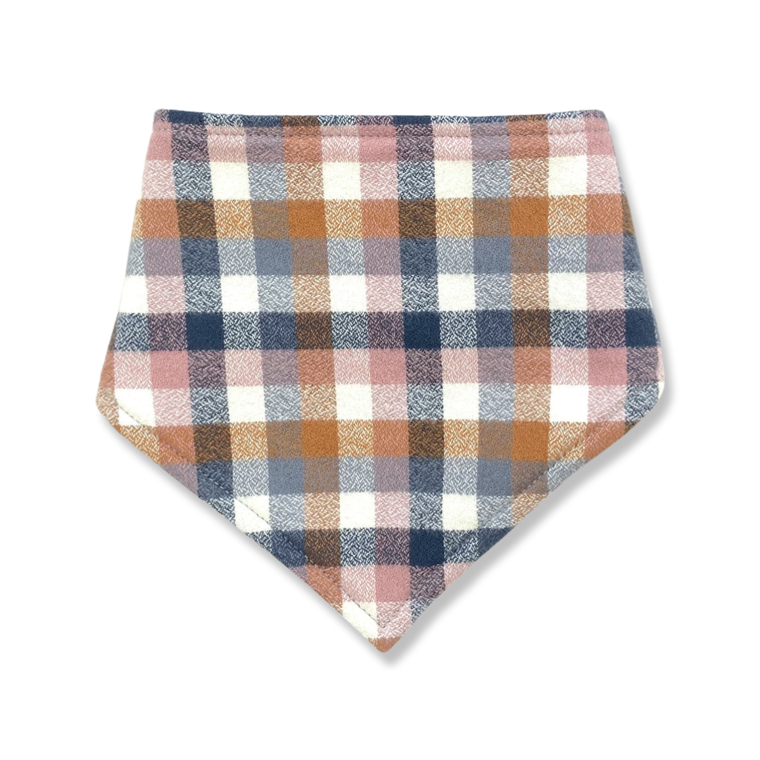 NUTMEG CHECK BANDANA BIB - Emma Neale Handmade