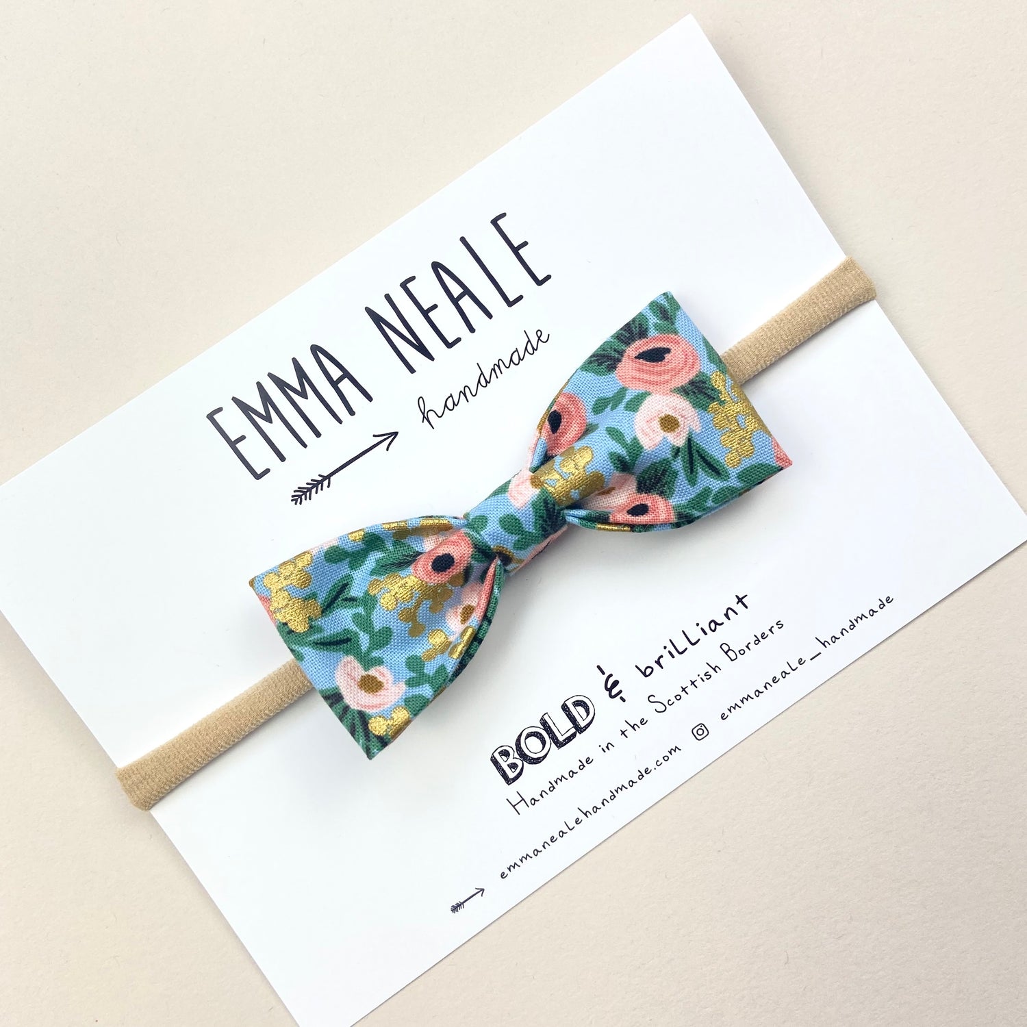 Rosa Ruby Bow Headband - Emma Neale Handmade