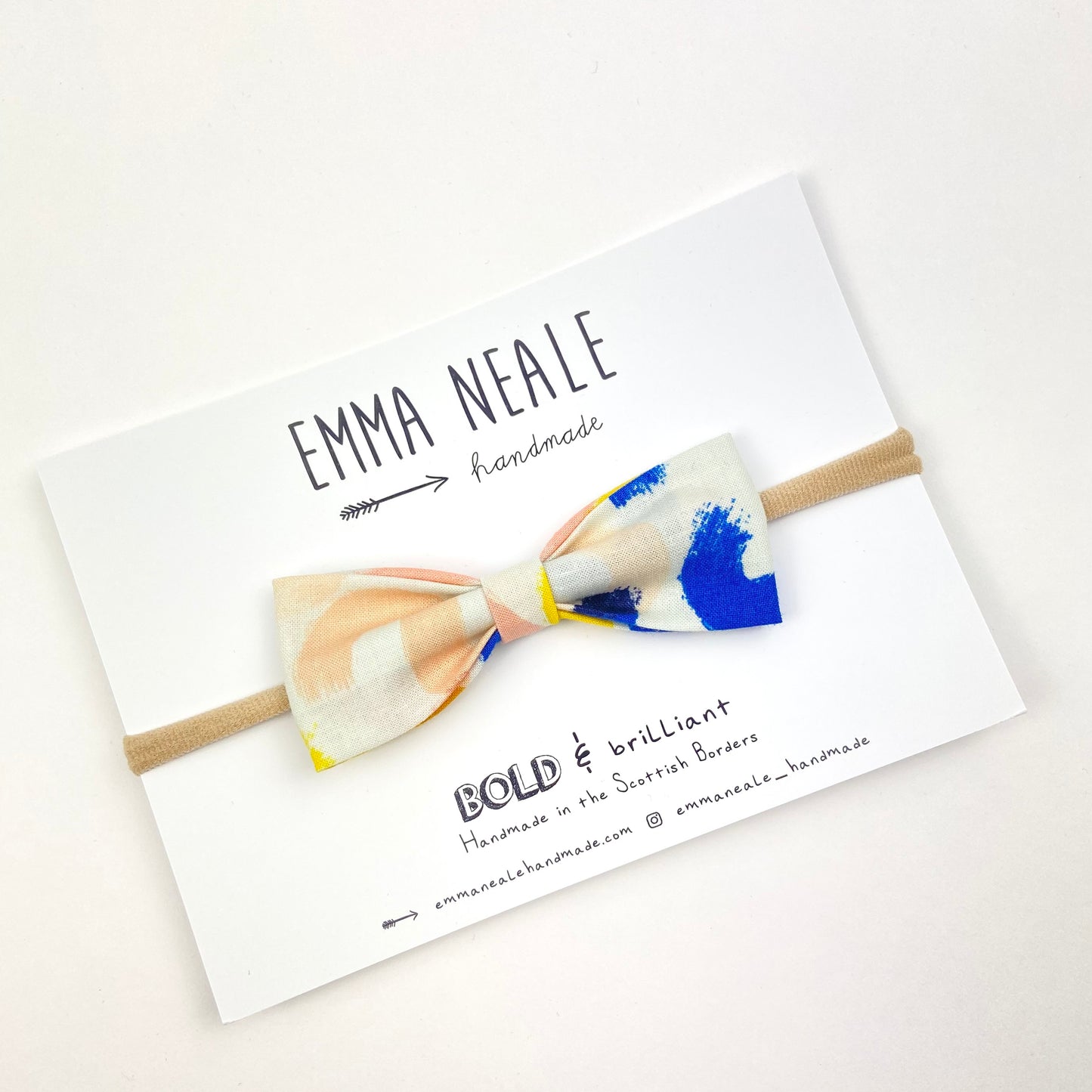 Brushstroke Ruby Bow Headband - Emma Neale Handmade