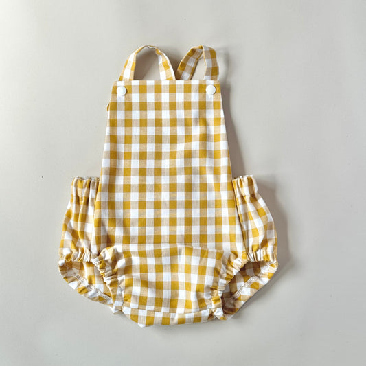 Golden Check Short Romper