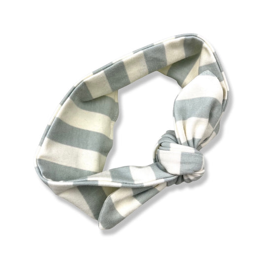 SEAFOAM STRIPE KNOTTED HEAD WRAP - Emma Neale Handmade