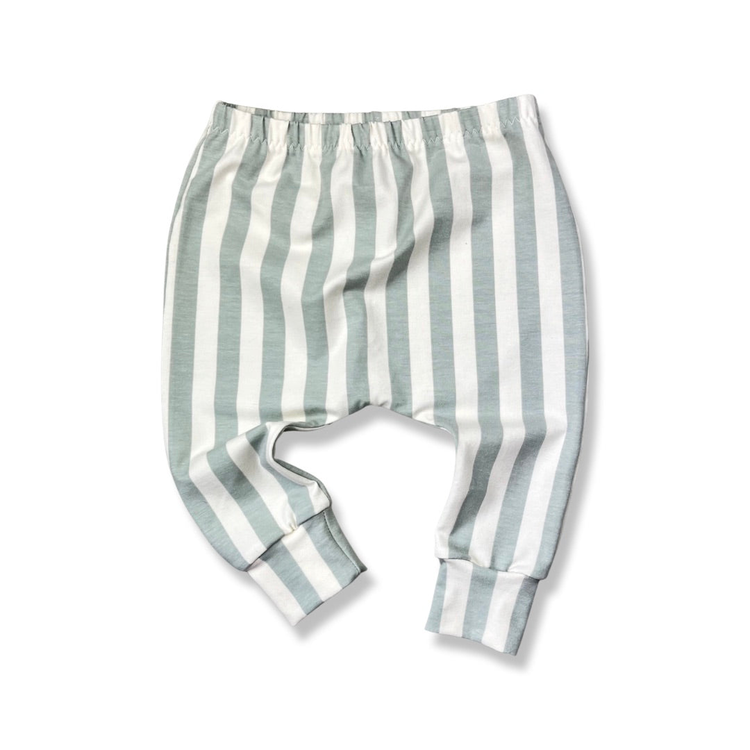 SEA FOAM STRIPE HAREM LEGGINGS - Emma Neale Handmade