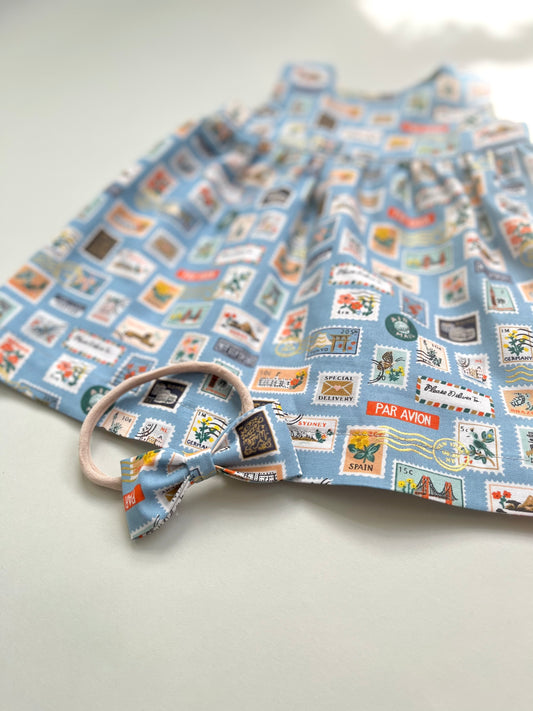 WORLD TRAVELLER DRESS in SKY