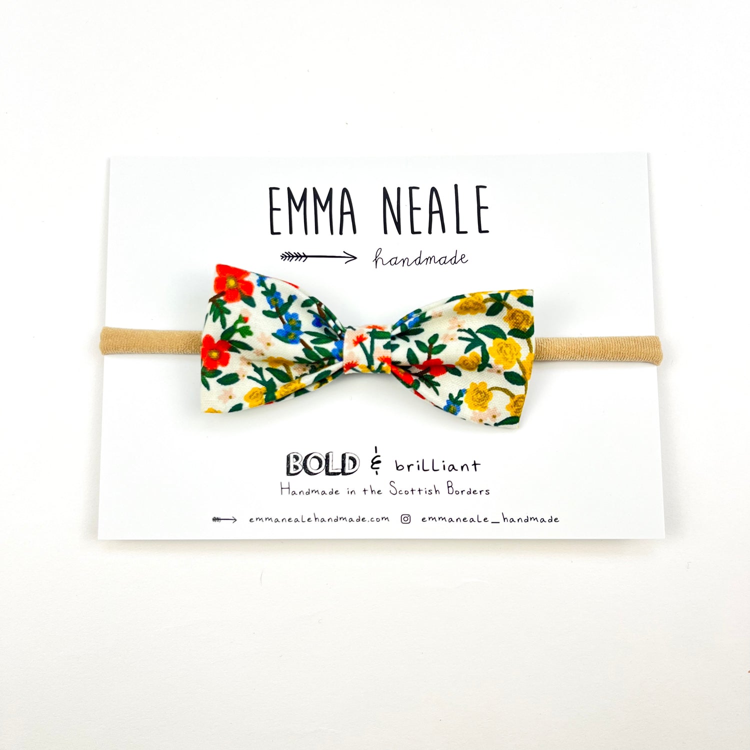 FLORA RUBY BOW HEADBAND - Emma Neale Handmade