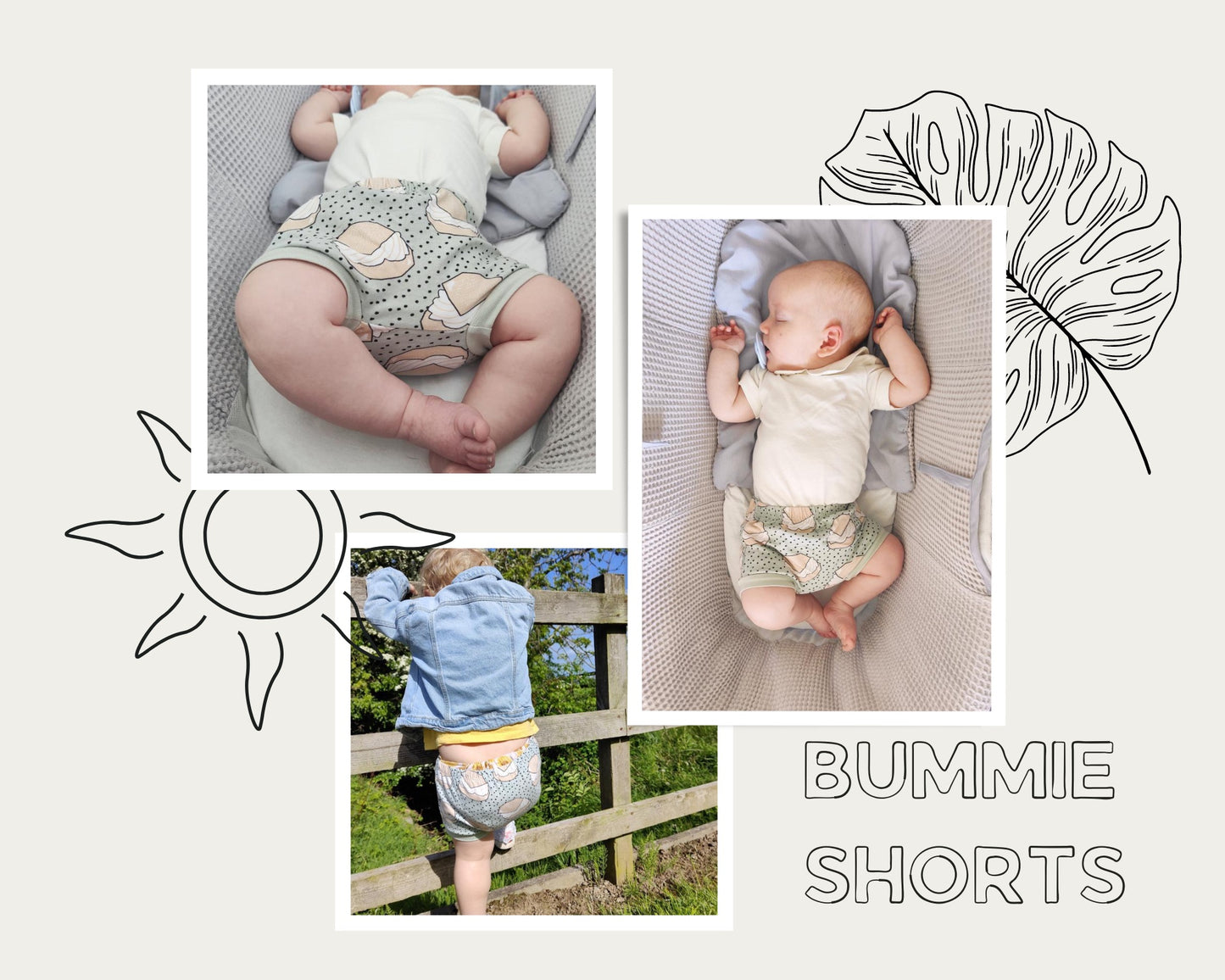 FLUFFY CLOUD BUMMIE SHORTS - Emma Neale Handmade