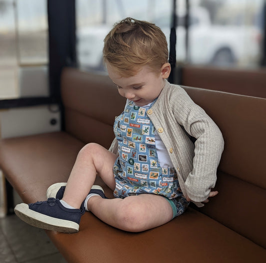 WORLD TRAVELLER SHORT ROMPER in SKY
