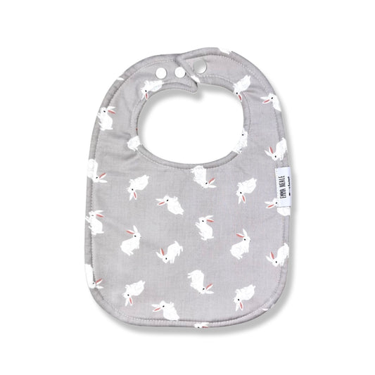 WHITE RABBIT TRADITIONAL BIB - Emma Neale Handmade