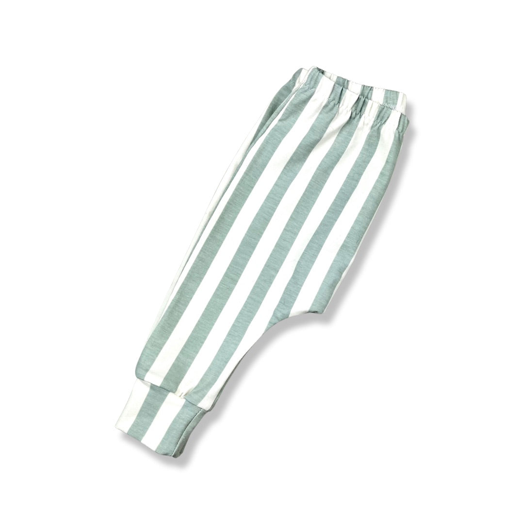 SEA FOAM STRIPE HAREM LEGGINGS - Emma Neale Handmade