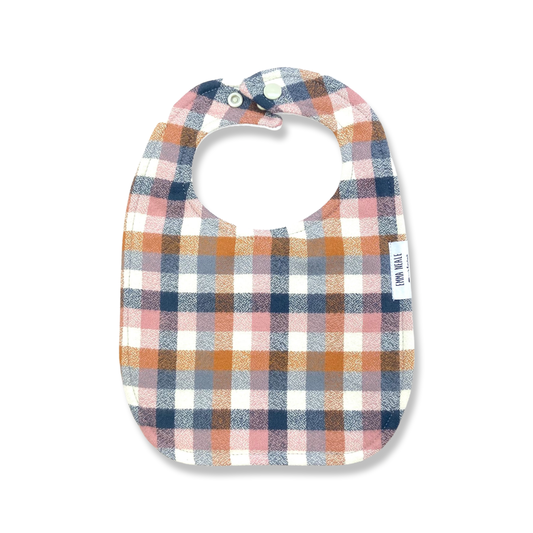 NUTMEG CHECK TRADITIONAL BIB - Emma Neale Handmade