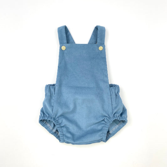 Blueberry Baby Needlecord Short Romper - Emma Neale Handmade