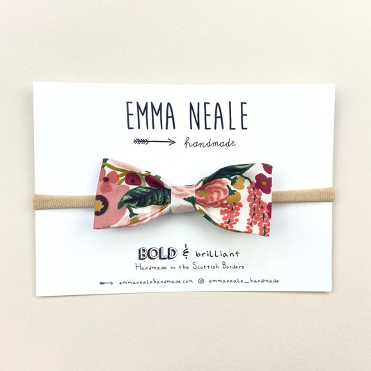 Blossom Ruby Bow Headband - Emma Neale Handmade