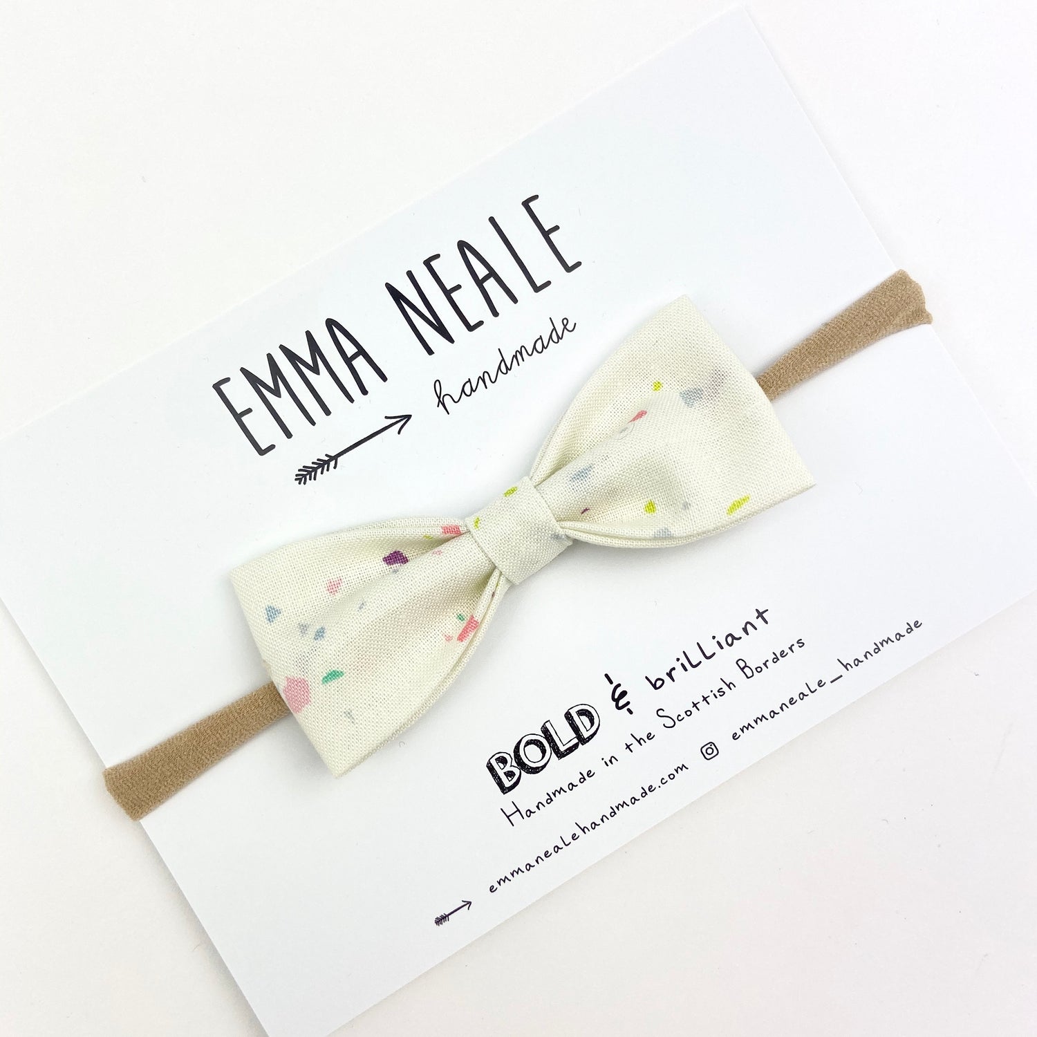 Confetti Ruby Bow Headband - Emma Neale Handmade