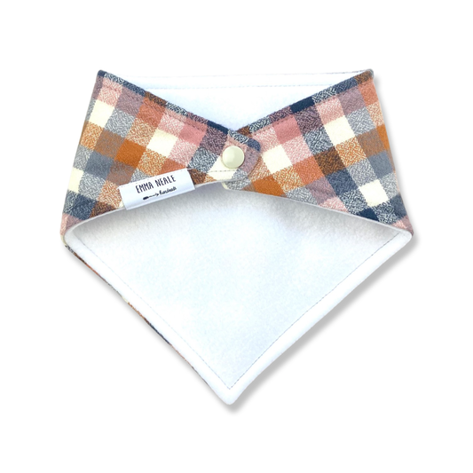 NUTMEG CHECK BANDANA BIB - Emma Neale Handmade