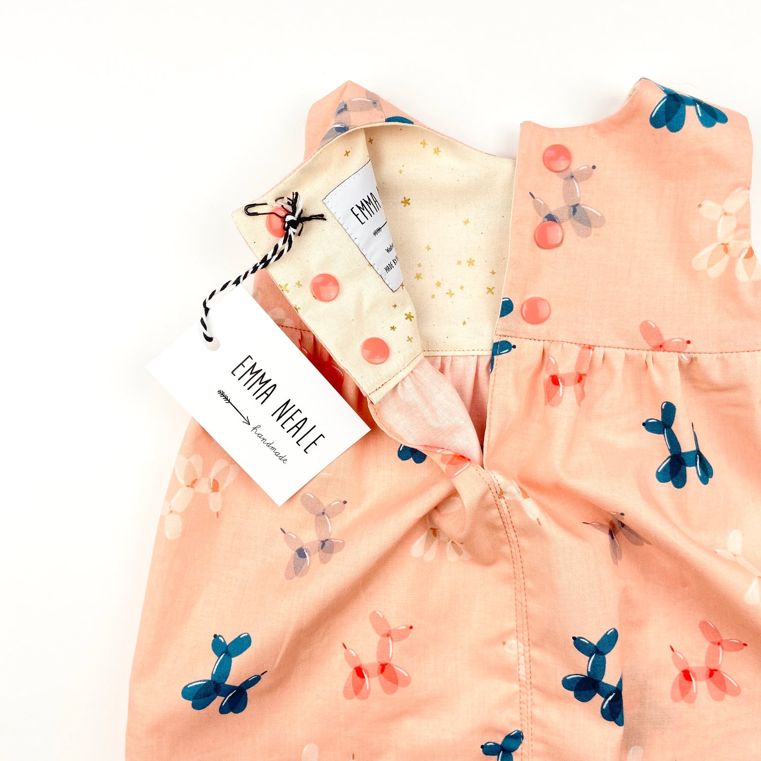 Peachy Pop Dress - Emma Neale Handmade