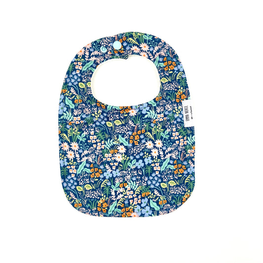 BLUE MEADOW TRADITIONAL BIB - Emma Neale Handmade