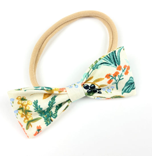 Herb Garden Ruby Bow Headband - Emma Neale Handmade