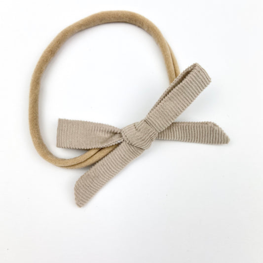 Fudge Velvet Cord Orla Bow Headband - Emma Neale Handmade