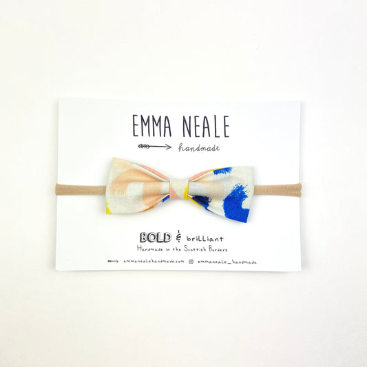 Brushstroke Ruby Bow Headband - Emma Neale Handmade