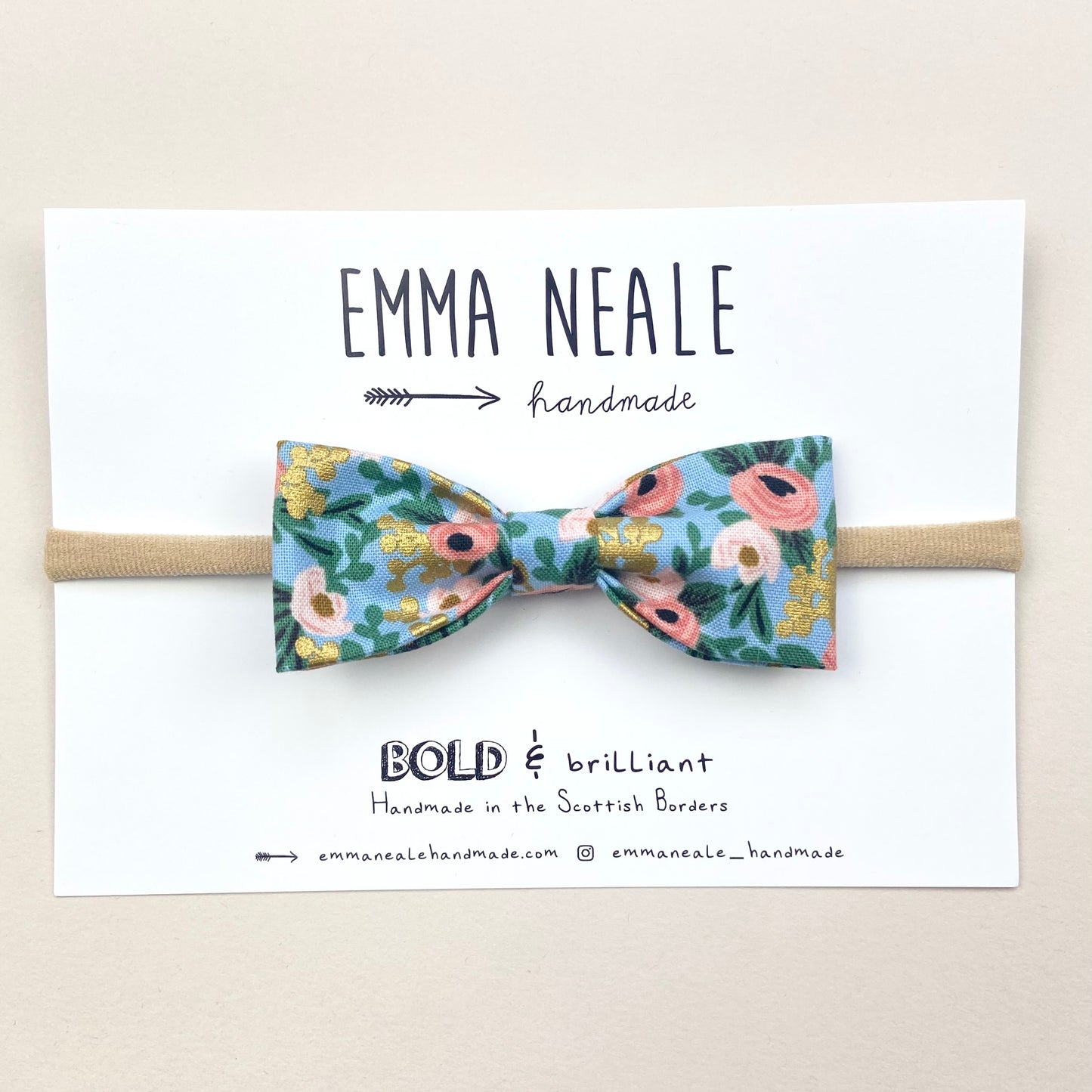 Rosa Ruby Bow Headband - Emma Neale Handmade