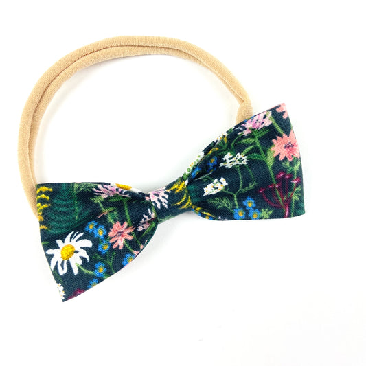 WILDFLOWER RUBY BOW HEADBAND - Emma Neale Handmade