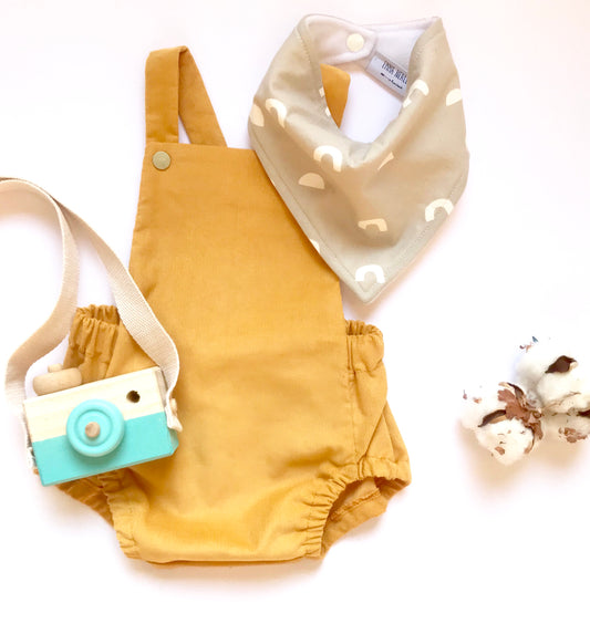 Honey Baby Needlecord Short Romper - Emma Neale Handmade