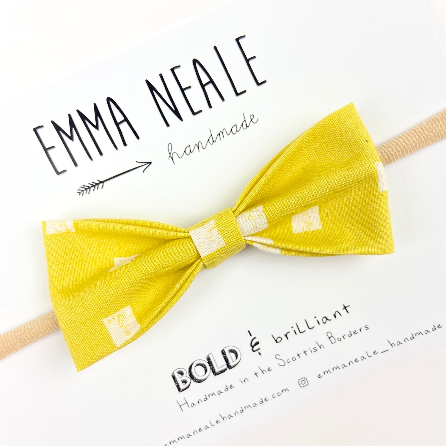 Lemondrop Ruby Bow Headband - Emma Neale Handmade