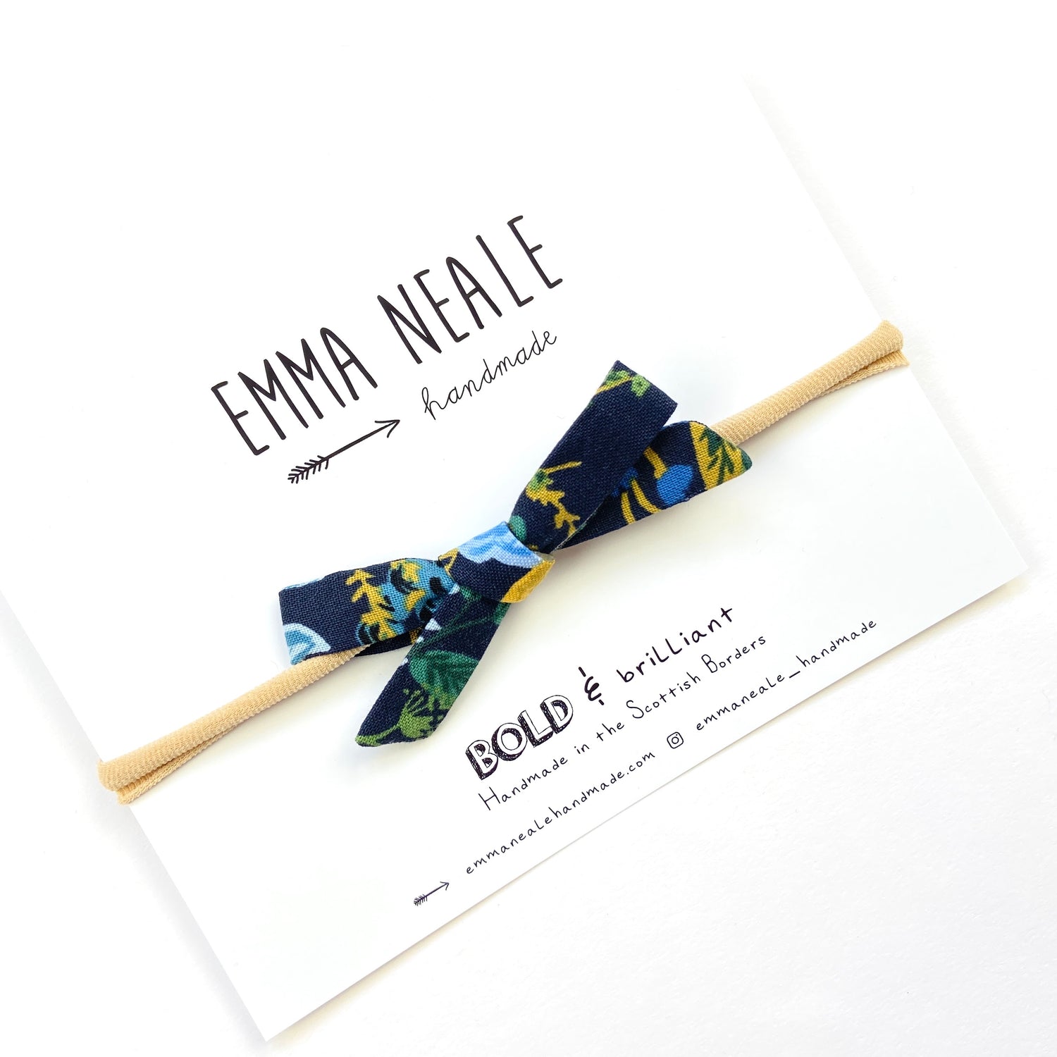 Floral Vines Orla Bow Headband - Emma Neale Handmade