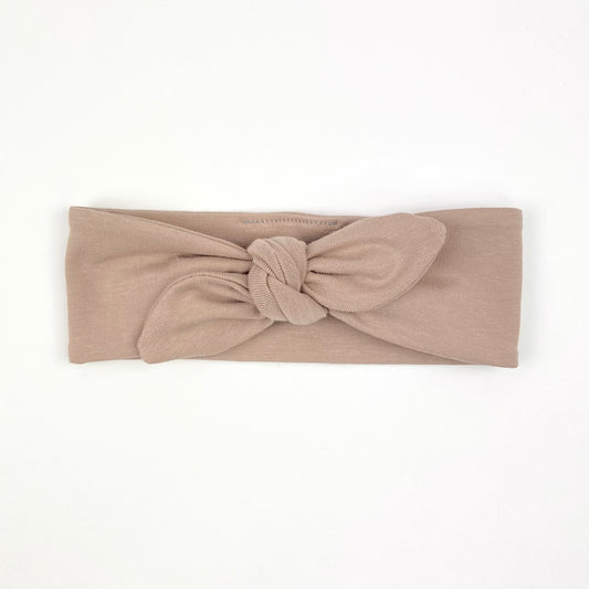 TRUFFLE KNOTTED HEAD WRAP - Emma Neale Handmade