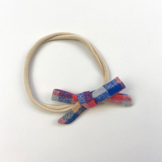 GOLDFISH CHECK ORLA BOW HEADBAND - Emma Neale Handmade