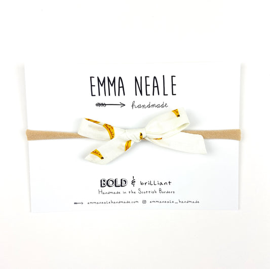 BANANA ORLA BOW HEADBAND - Emma Neale Handmade